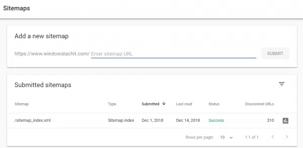 google search console add sitemaps feature