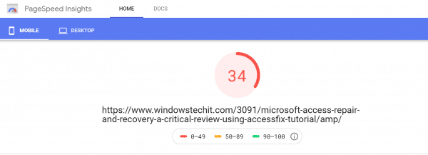 mobile score pagespeed insights wp rocket