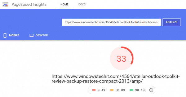 wp rocket performance results mobile 2019